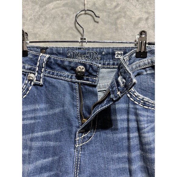 Miss Me Easy Capri Blue Women's Size‎ 29 Y2K Bedazzled Rhinestone Embellished - Picture 3 of 13